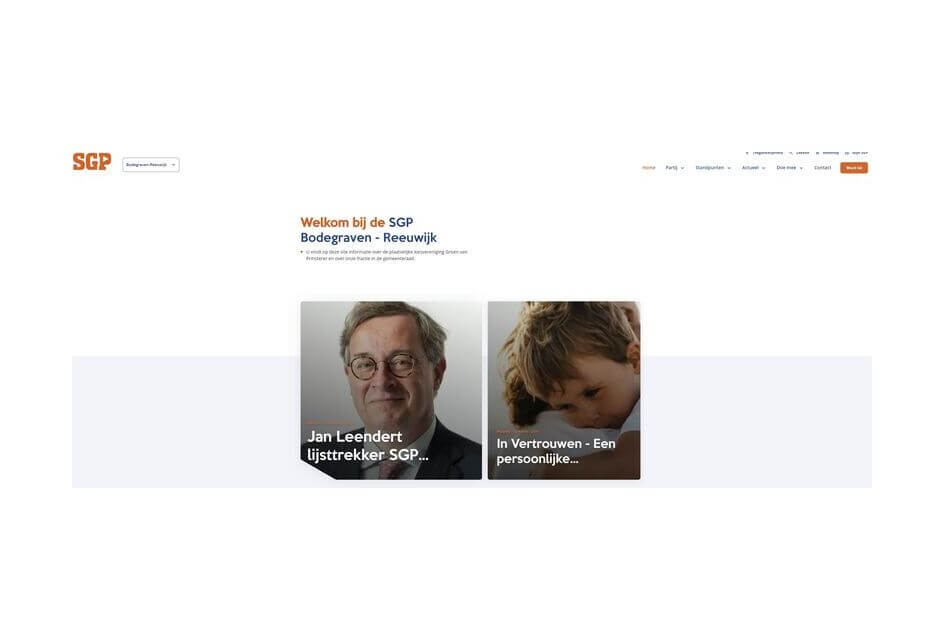 Nieuwe website SGP Bodegraven-Reeuwijk