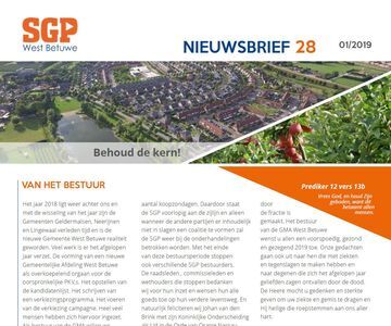 Nieuwsbrief SGP West Betuwe - januari 2019