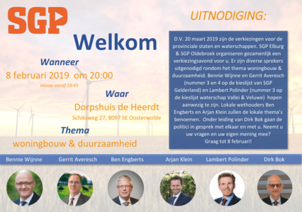 Verkiezingsbijeenkomst DV 8 februari