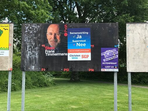Samenwerking: de CU heeft verkiezingsposters geplakt!