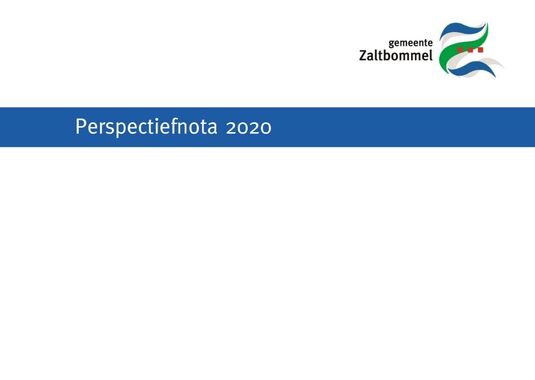 Bijdrage Perspectiefnota over 2020