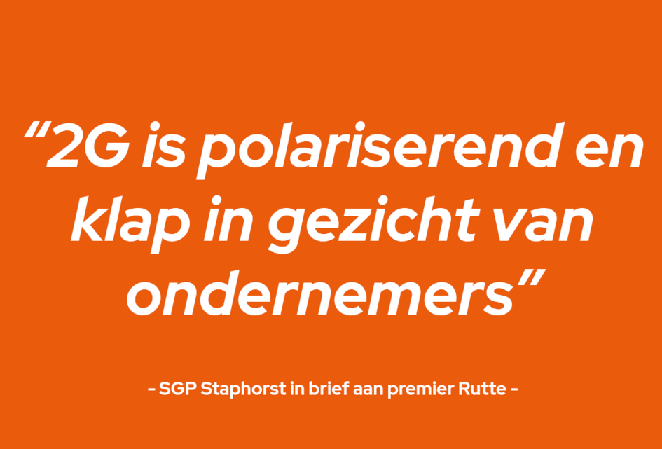 SGP tegen 2G | Brief aan premier Rutte