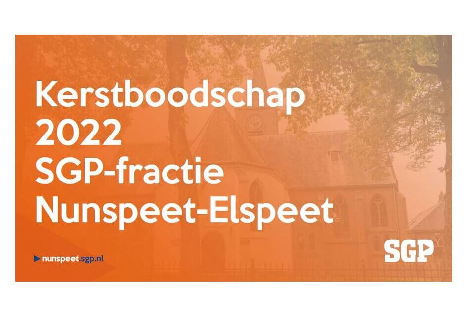 Kerstboodschap SGP Nunspeet-Elspeet
