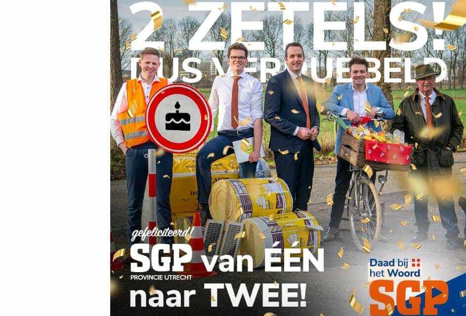SGP van één naar twee zetels in Provinciale Staten Utrecht