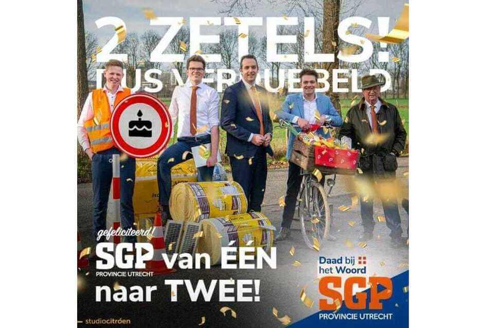 SGP van één naar twee zetels in Provinciale Staten Utrecht