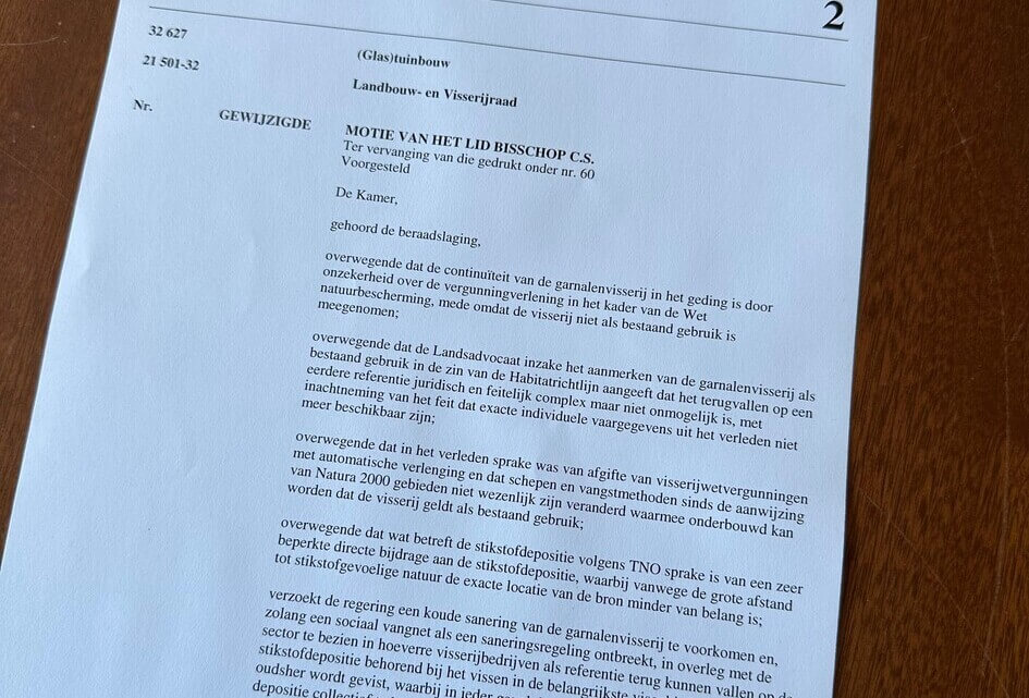 Voorkom koude sanering garnalenvisserij!