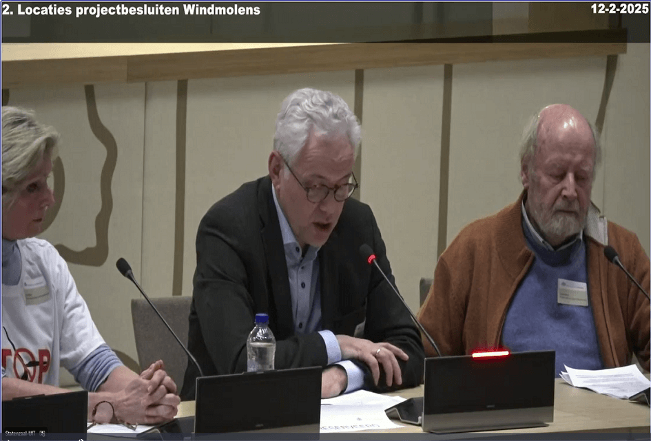 Wim spreekt in bij Provincie over Windmolens