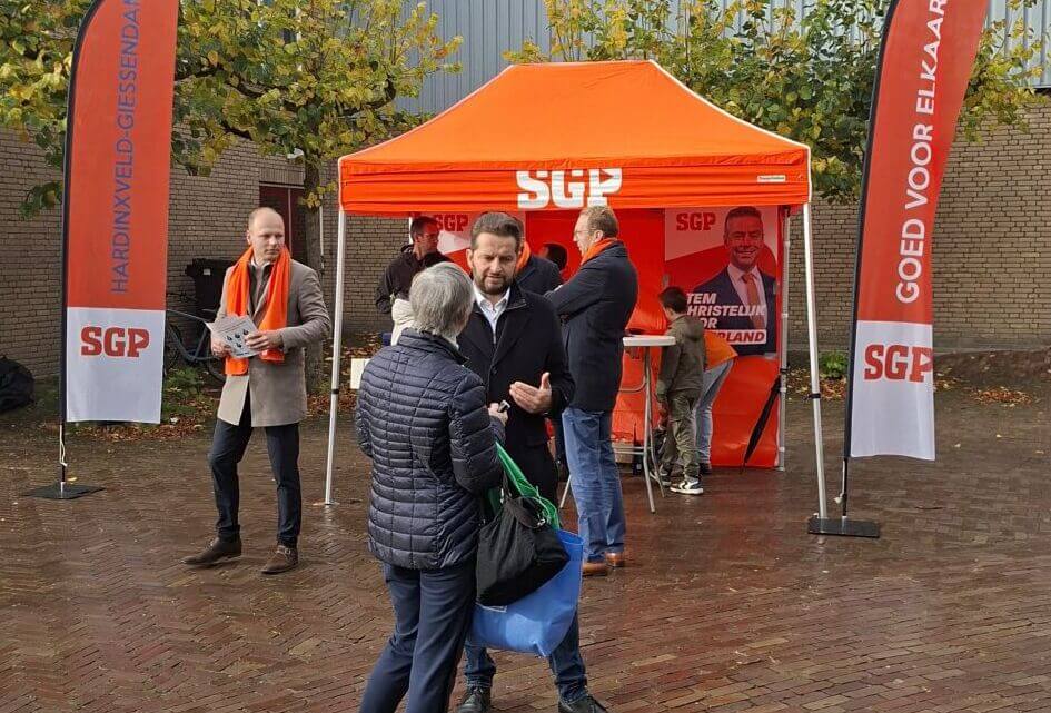 SGP voert campagne in Hardinxveld-Giessendam ondanks regen