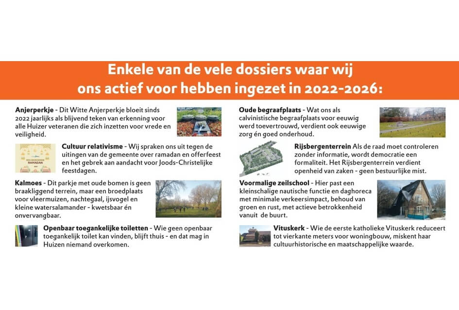 Enkele dossiers waar wij ons actief voor hebben ingezet