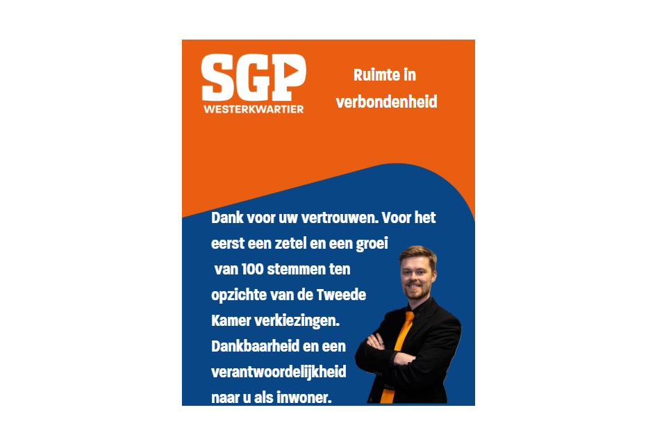 Uniek! 1 zetel in het Westerkwartier