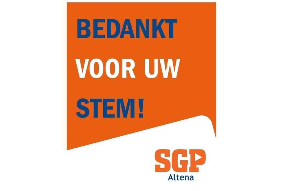 Bedankt voor uw stem op SGP Altena!