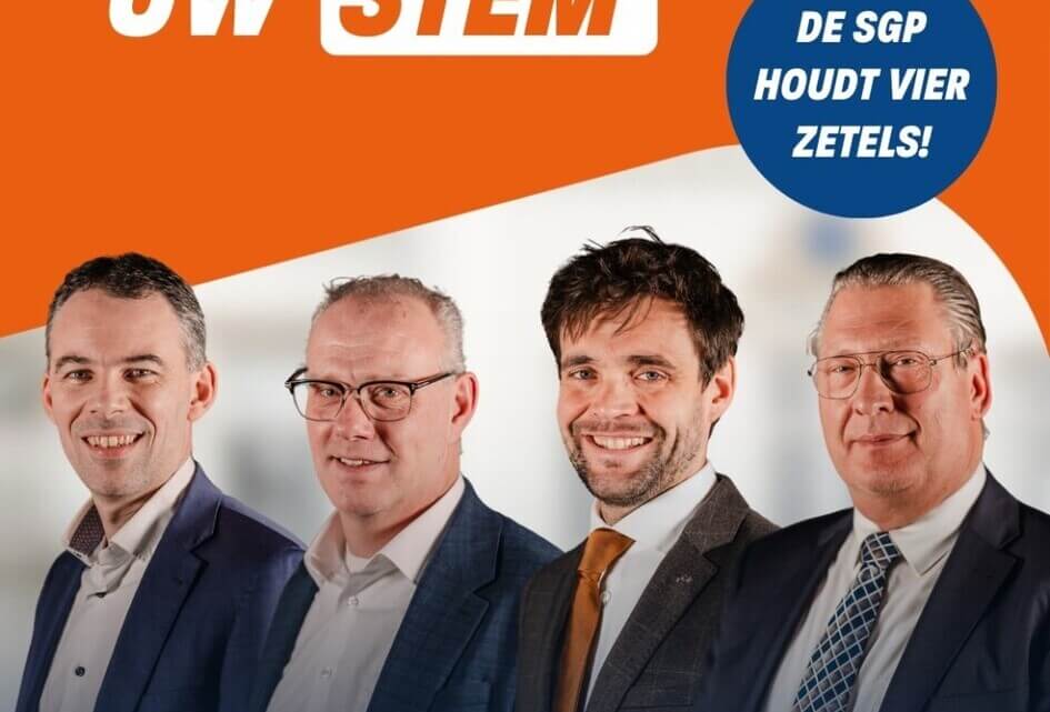 Bedankt voor uw stem - de SGP houdt vier zetels!