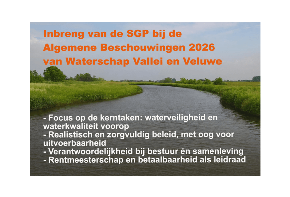 SGP benadrukt kerntaak en rentmeesterschap bij algemene beschouwingen