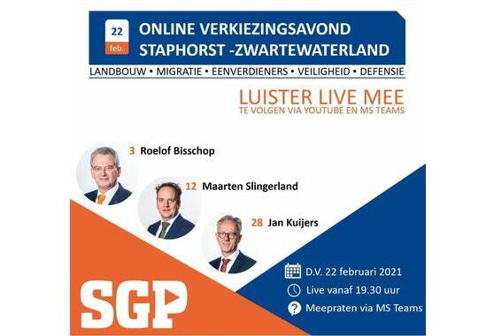 Verkiezingsbijeenkomst SGP in coronatijd via MS-Teams