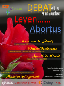 DEFINITIEF PROGRAMMA DEBATAVOND VÓÓR HET LEVEN! SGP ZWARTEWATERLAND