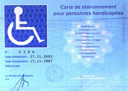 Gehandicaptenparkeerkaart amendement