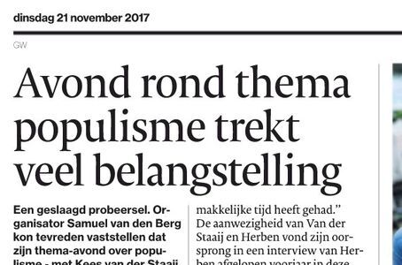 Artikel AD over SGP avond Montfoort