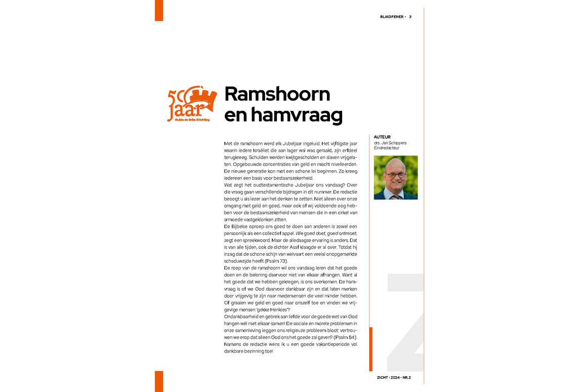 Zicht - juli 2024 - Jubeljaar en bestaanszekerheid