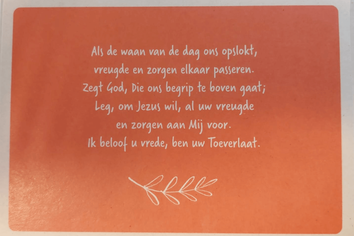 Ansichtkaart met tekst