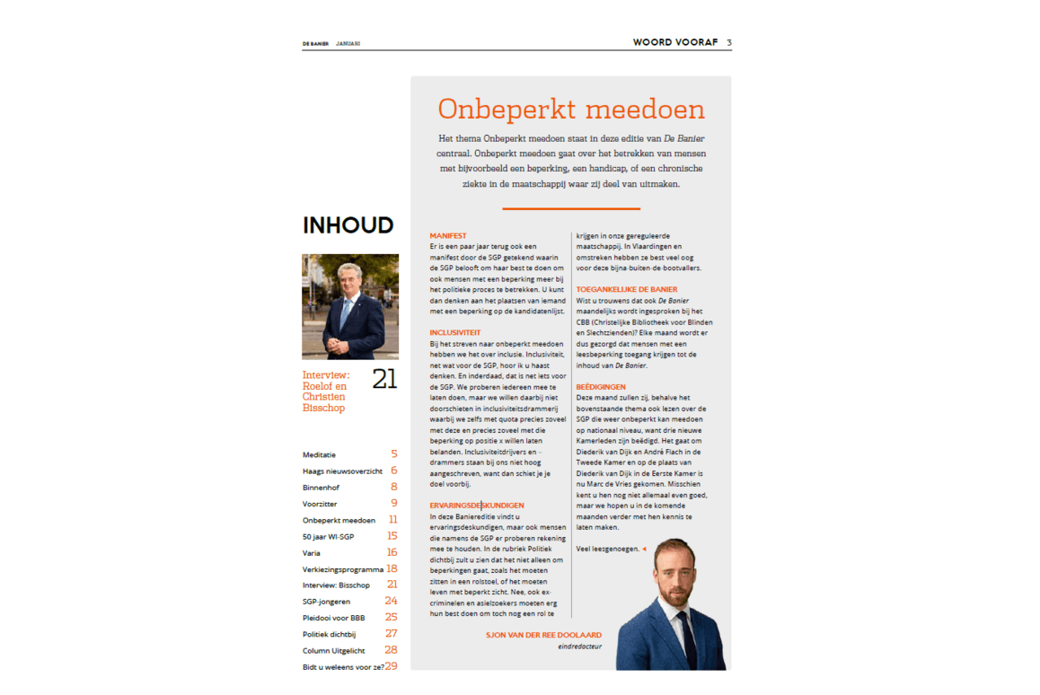 De Banier - januari 2024 - Onbeperkt meedoen