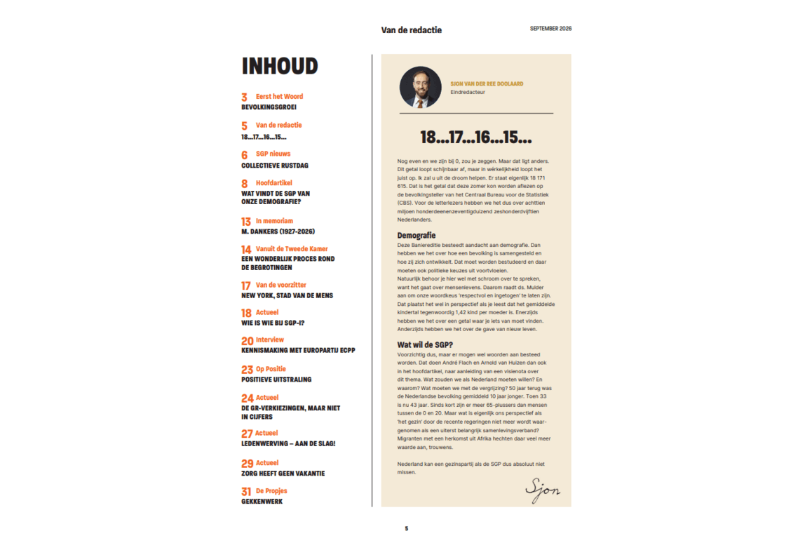 De Banier - september 2026 - Demografie
