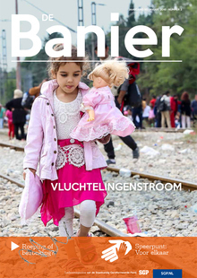 Banier maart 2016 Vluchtelingen