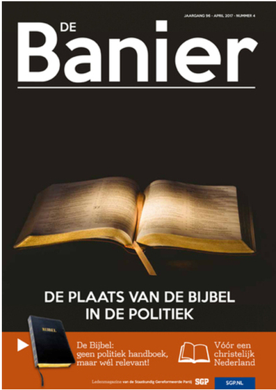 Banier april 2017 De Plaats van de Bijbel in de politiek