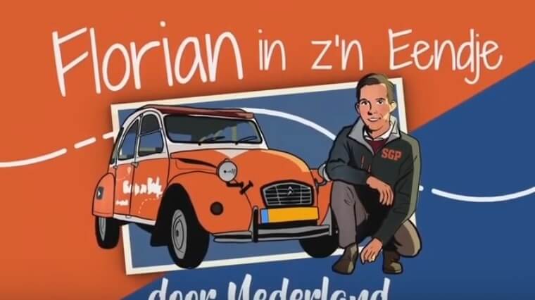 Florian in zijn eendje in Huizen
