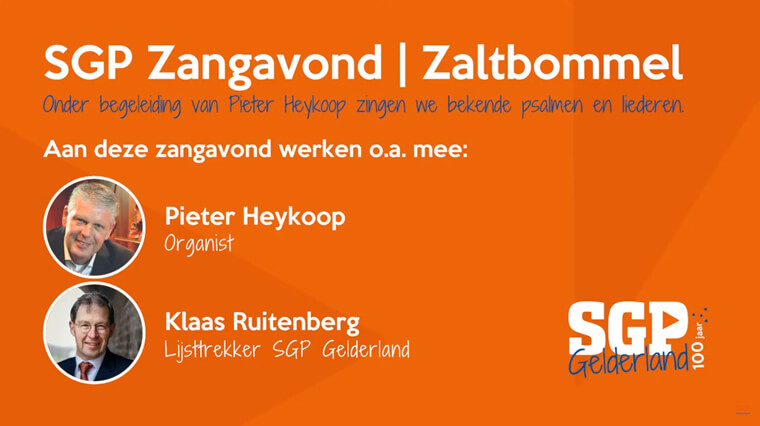 SGP Zangavond | Zaltbommel | Pieter Heykoop